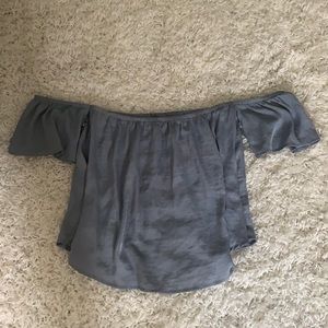 AEO Off-the-Shoulder Blue Blouse